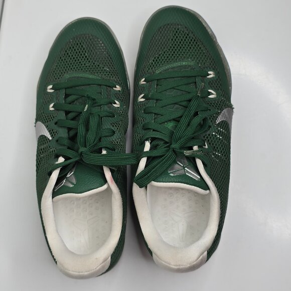 Nike Kobe 11 TB Gorge Green Metallic Silver Mens 10 856485-331 Sneakers FLAWS